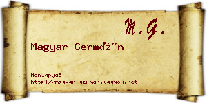 Magyar Germán névjegykártya